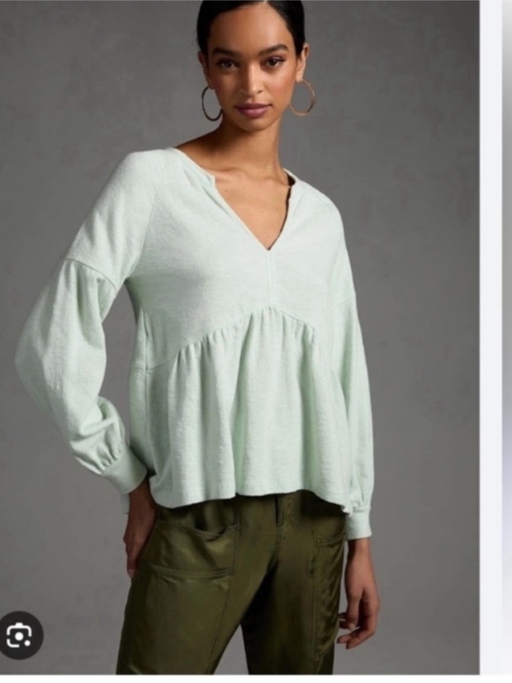 PILCRO by Anthropologie Long-sleeve Babydoll Top